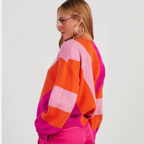 Vici Hung Up On You Color Block Knit Sweater - Picture 2 of 4